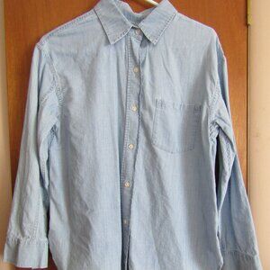 Sonoma Light Denim Ladies Pocket Shirttail Hem Shirt Size Petite Small